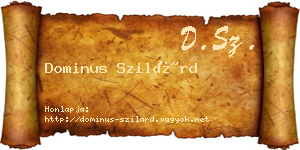 Dominus Szilárd névjegykártya